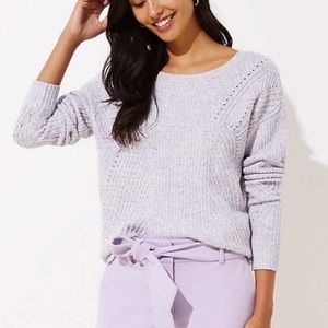 LOFT Petite Geo Pointelle Sweater NWT